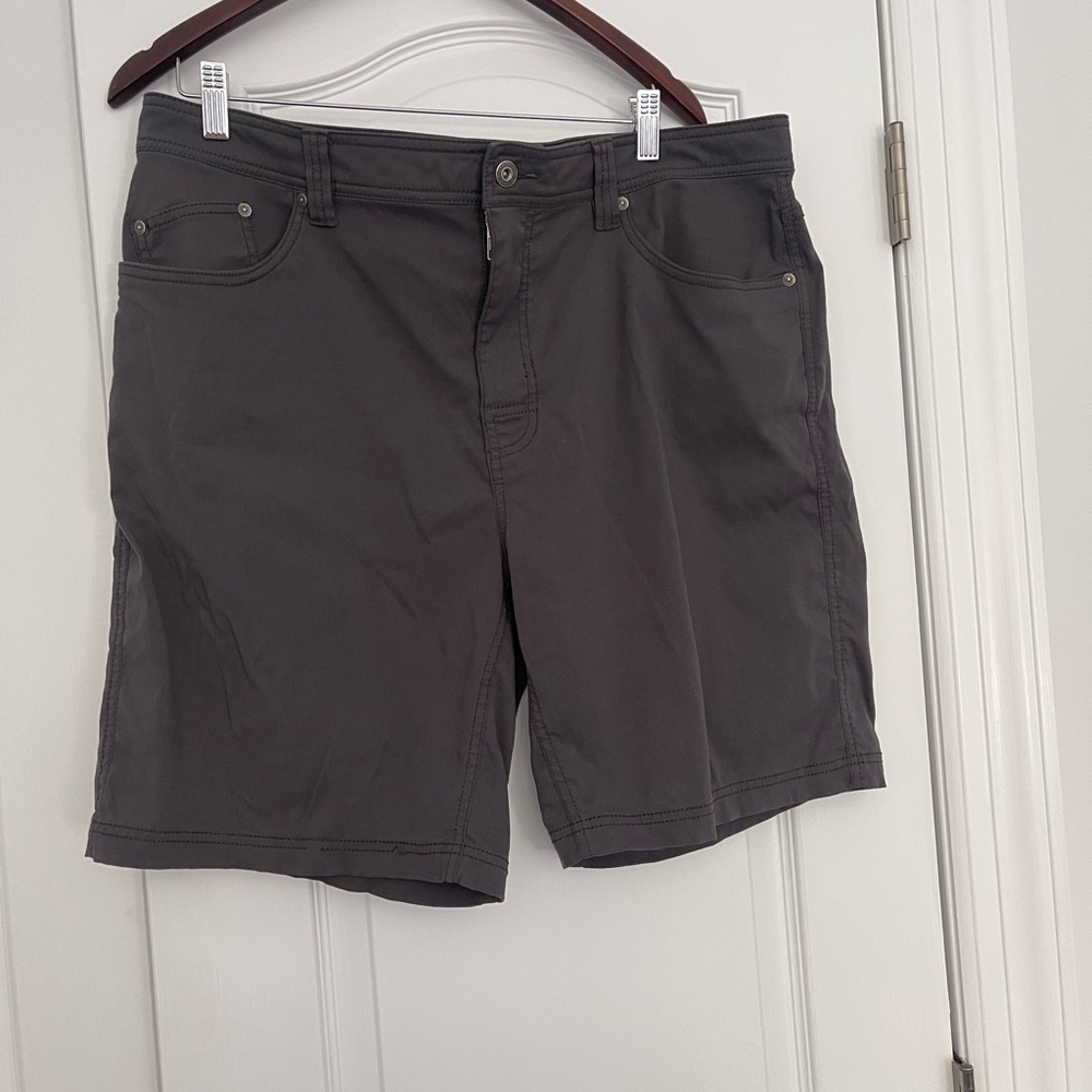 prAna Brion Hiking Shorts Men’s 38 Gray Nylon Stretch Outdoor Travel 9” gorpcore - Picture 2 of 9